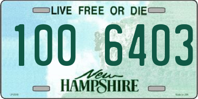 NH license plate 1006403