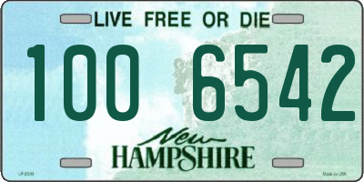 NH license plate 1006542