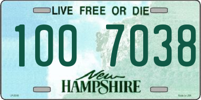 NH license plate 1007038