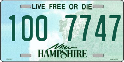 NH license plate 1007747