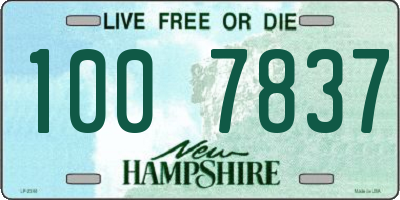 NH license plate 1007837