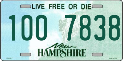 NH license plate 1007838
