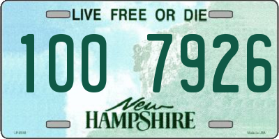 NH license plate 1007926