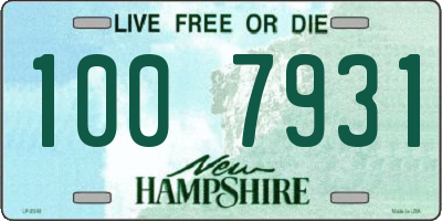 NH license plate 1007931