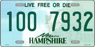 NH license plate 1007932