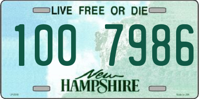 NH license plate 1007986