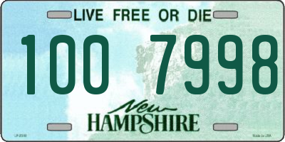 NH license plate 1007998