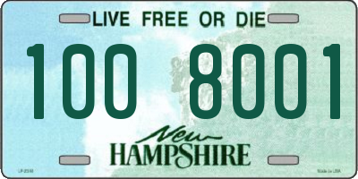 NH license plate 1008001