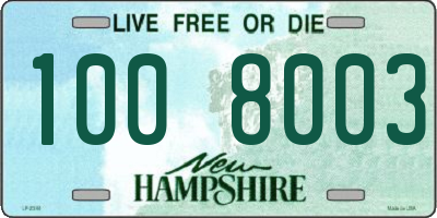 NH license plate 1008003