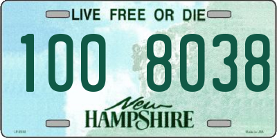 NH license plate 1008038