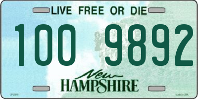 NH license plate 1009892