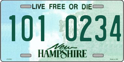 NH license plate 1010234