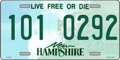 NH license plate 1010292
