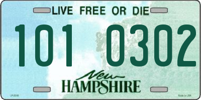 NH license plate 1010302