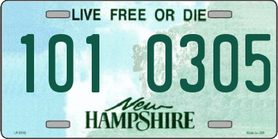 NH license plate 1010305