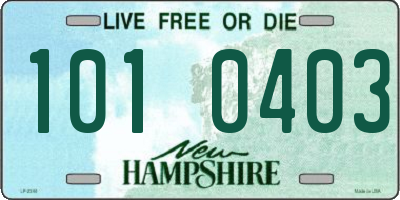 NH license plate 1010403