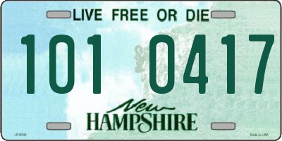NH license plate 1010417