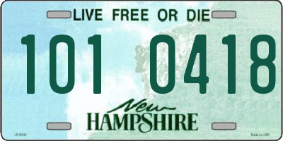 NH license plate 1010418