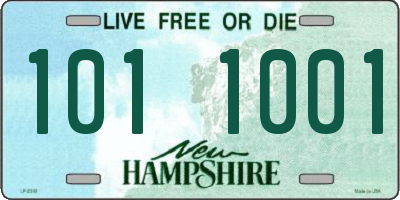 NH license plate 1011001