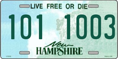 NH license plate 1011003