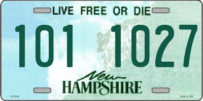 NH license plate 1011027