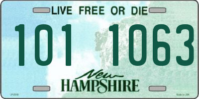 NH license plate 1011063