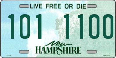 NH license plate 1011100