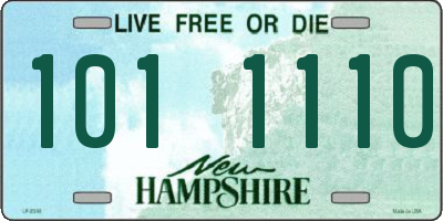 NH license plate 1011110