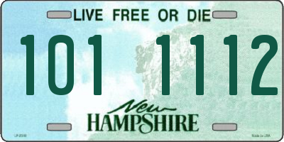 NH license plate 1011112