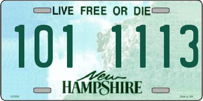 NH license plate 1011113