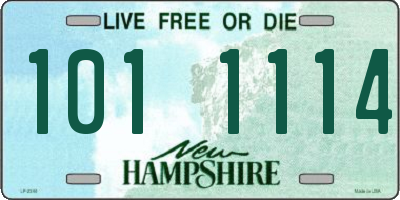 NH license plate 1011114