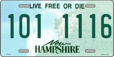 NH license plate 1011116