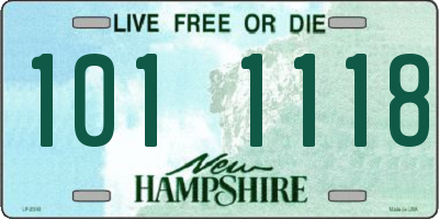 NH license plate 1011118