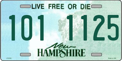 NH license plate 1011125