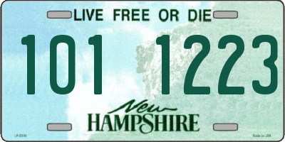 NH license plate 1011223