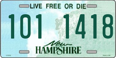 NH license plate 1011418
