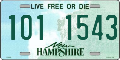 NH license plate 1011543