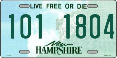 NH license plate 1011804