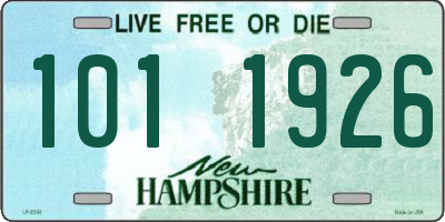 NH license plate 1011926