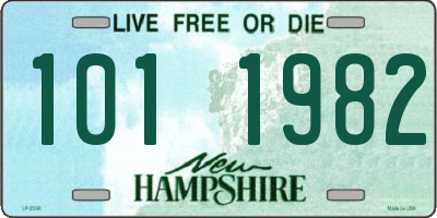 NH license plate 1011982