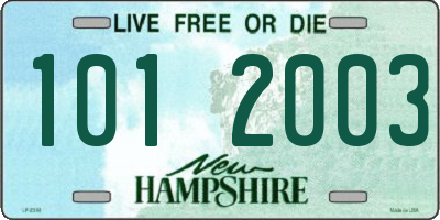 NH license plate 1012003