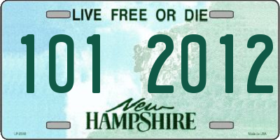 NH license plate 1012012