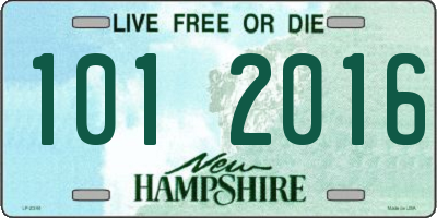 NH license plate 1012016