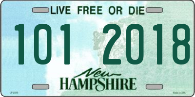 NH license plate 1012018