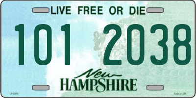 NH license plate 1012038