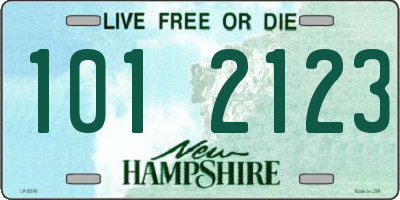 NH license plate 1012123