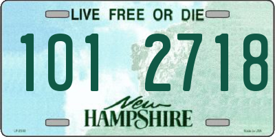 NH license plate 1012718