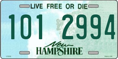 NH license plate 1012994