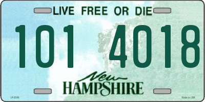 NH license plate 1014018