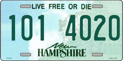 NH license plate 1014020